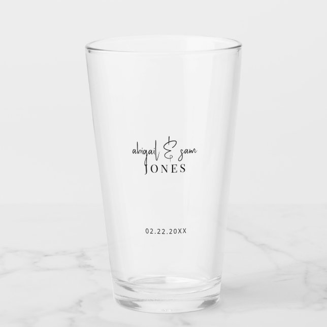 Wedding Personalised Beer Glass (Front)