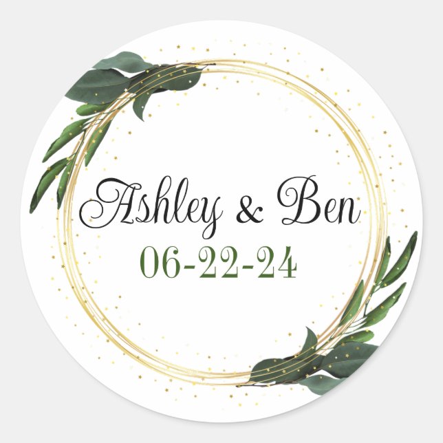Wedding personalised envelope or favour stickers (Front)
