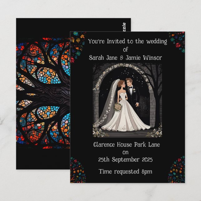 Wedding Personalised Invite Cartoon Image  Postcard (Front/Back)