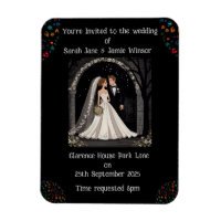 Wedding Personalised Invite Cartoon on Black 