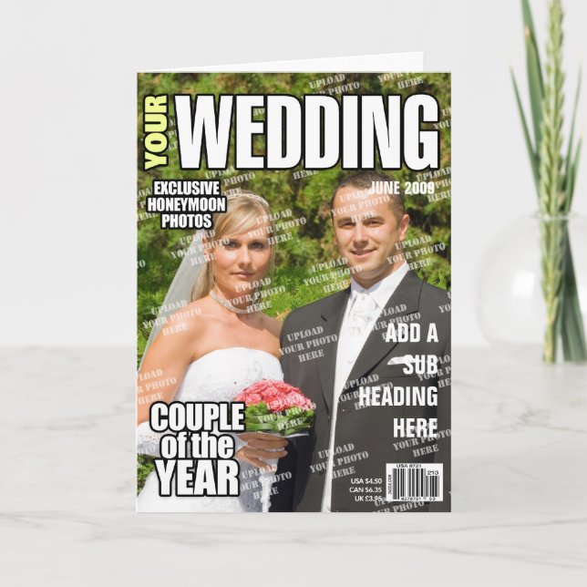 Wedding Personalised Magazine Cover Card (Front)