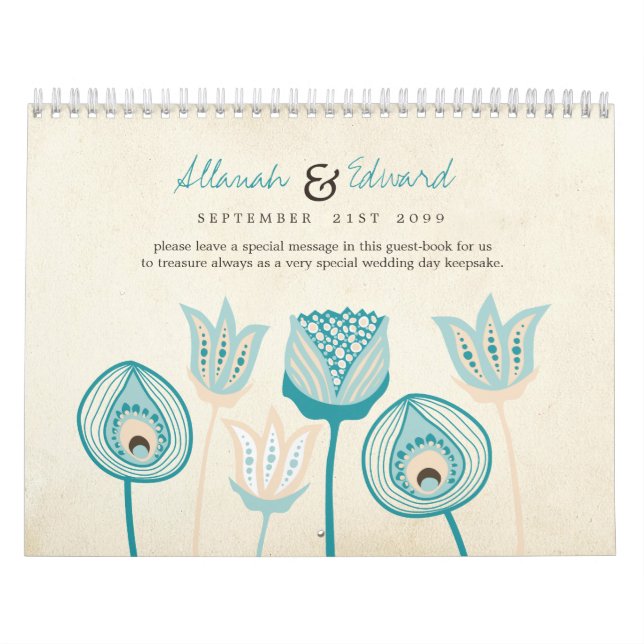 Wedding Personalised Photo Guest Book Guestbook Calendar (Cover)