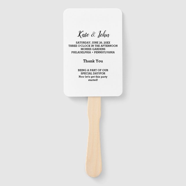 WEDDING PERSONALIZED ABSTRACT TEXTURE STYLE  HAND  FAN (Front)