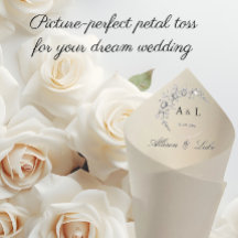 Wedding Petal Toss Cone Monogram Ceremony Send Off