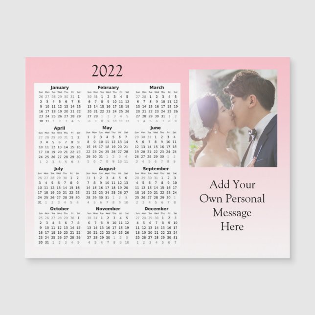 Wedding Photo 2022 Mini Calendar   Magnetic Invita Magnetic Invitation (Front)