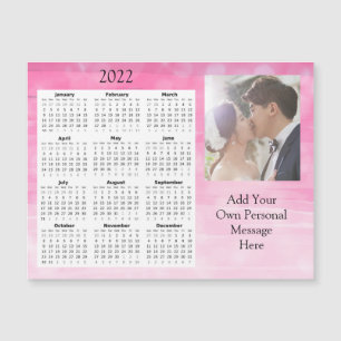 Wedding Photo 2022 Mini Calendar  Magnetic Invitat Invitation