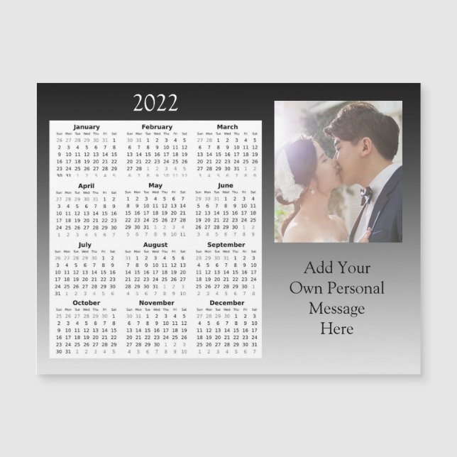 Wedding Photo 2022 Mini Calendar  Magnetic Invitat Magnetic Invitation (Front)