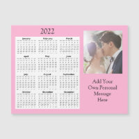Wedding Photo 2022 Mini Calendar  Magnetic Invitat