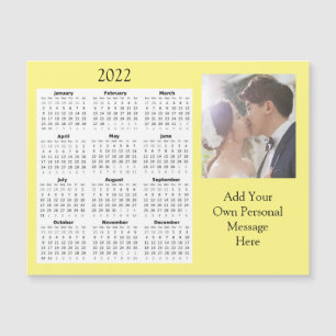 Wedding Photo 2022 Mini Calendar  Magnetic Invitation