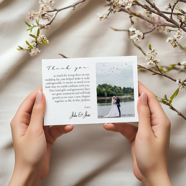 Wedding photo and memories QR code Thank You  (Wedding photo modern thank you card)
