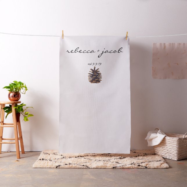 Wedding Photo Backdrop Painted Pine Cone (In Situ)