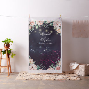 Wedding Photo Booth Backdrop Floral String Lights