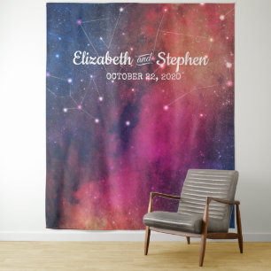 Wedding Photo Booth Backdrop Galaxy Constellations Tapestry