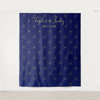 Wedding Photo Booth Backdrop Navy Starry Night Tapestry