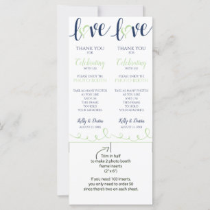 Wedding Photo Booth Frame Inserts   Navy & Green