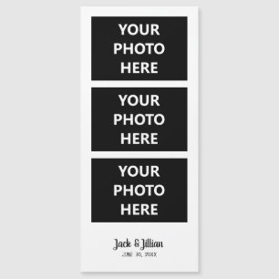 Wedding Photo Booth Photo Strip Custom Text Magnet