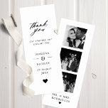 Wedding Photo Booth Strip Style Thank You Card<br><div class="desc">Wedding 3 photo photo booth strip style thank you cards</div>