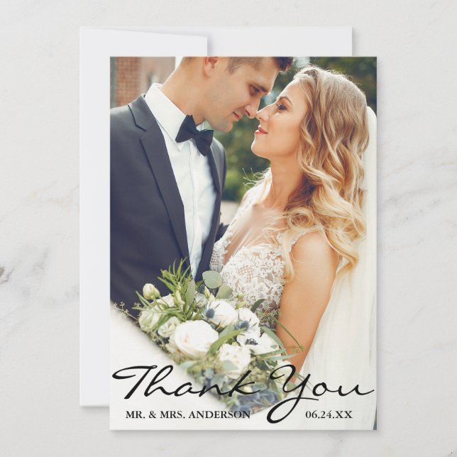 Wedding Photo Bride Groom Script Thank You (Front)
