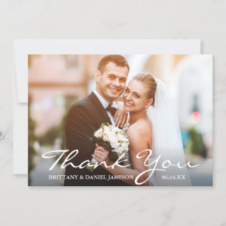 Wedding Photo Bride & Groom Thank You Card
