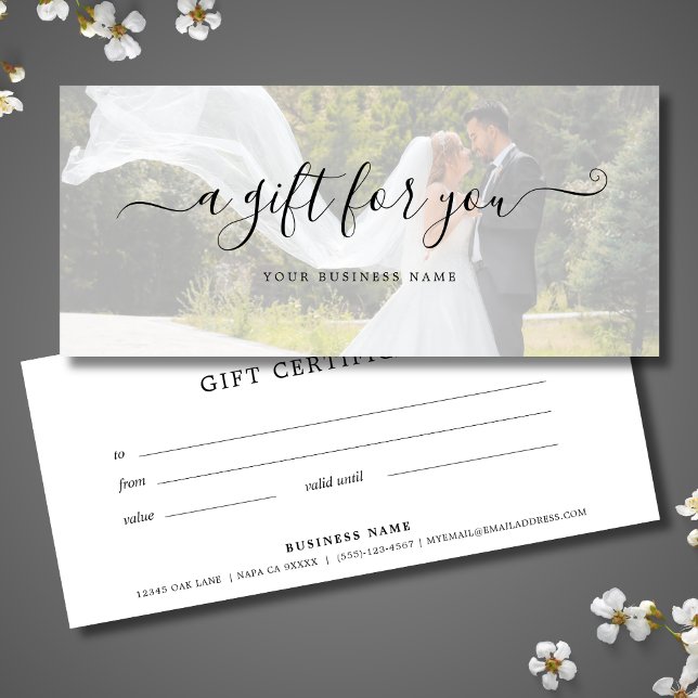 Wedding Photo Business Gift Certificate Elegant (Photo Business Gift Certificate)
