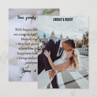 wedding photo card
