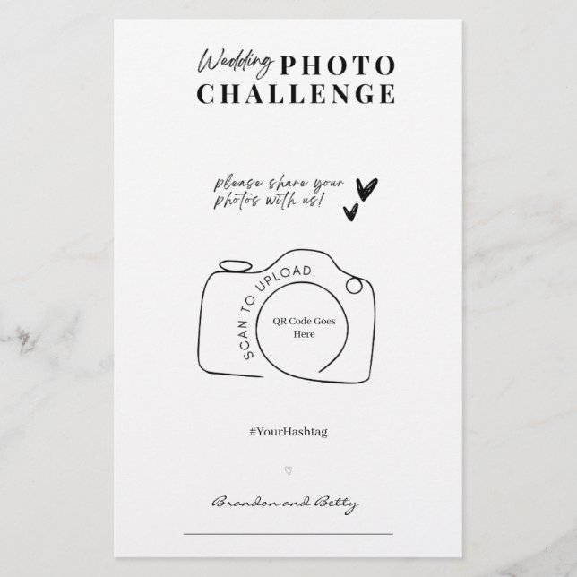 Wedding Photo Challenge, I Spy Wedding Game Flyer (Front)