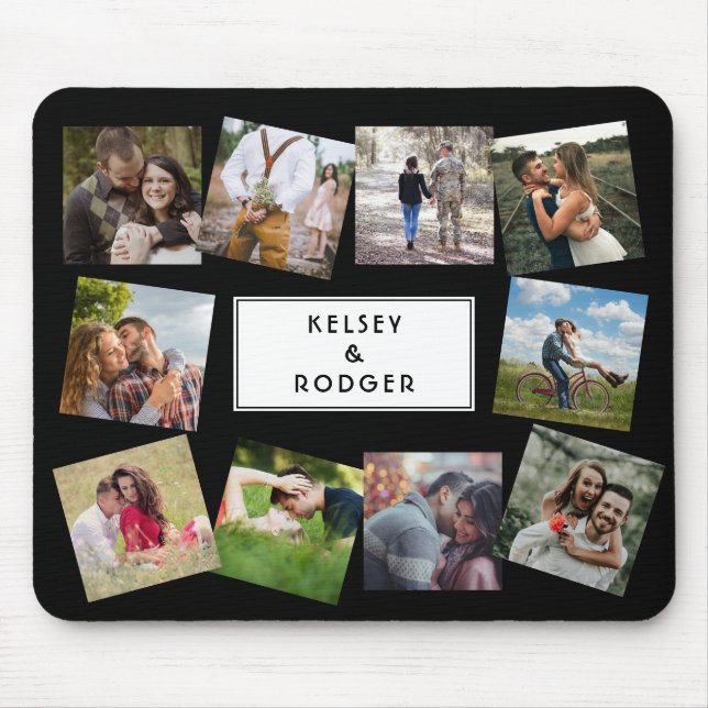 Wedding Photo Collage Custom Mouse Pad (Front)