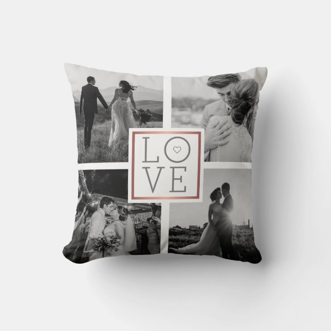 Wedding Photo Collage Love Cushion (Front)
