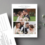 Wedding Photo Collage Minimalist Thank You Postcard<br><div class="desc">Easily add your favourite wedding photos and a custom message on the reverse side by clicking the “Personalise” button. A thoughtful way to say thanks to your family, friends, and guests who showed up to support and celebrate your special day with you For any assistance, simply send a message using...</div>