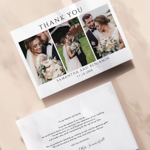 Wedding Photo Collage Mr and Mrs Thank You Card