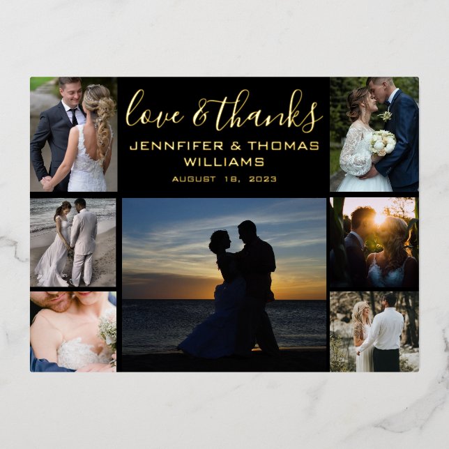  Wedding photo Collage Thank you Card (Front)