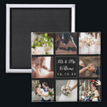 Wedding Photo Collage Thank You Personalised Magnet<br><div class="desc">Personalise with your eight favourite wedding photos,  name and special date to create a unique photo collage,  memory and gift. A lovely keepsake to treasure! You can customise the background to your favourite colour. Designed by Thisisnotme©</div>