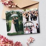 Wedding Photo Collage Thank You Postcard<br><div class="desc">Beautiful wedding thank you postcards featuring three of your favourite wedding day photos and a simple and modern text design. Add your photos to the front and your message and return address to the back. If you need help with cropping or placing your photos - contact me through the button...</div>
