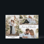 Wedding photo collage thank you script card<br><div class="desc">Elegant Photo Card for Wedding Thank You Card. Personalised with your photo,  names and date.

Photo by freepick</div>