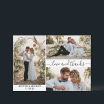 Wedding photo collage thank you script card<br><div class="desc">Elegant Photo Card for Wedding Thank You Card. Personalised with your photo,  names and date.

Photo by freepick</div>