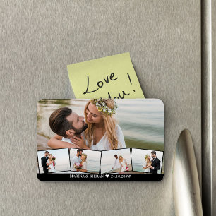 Wedding Photo Collage Zigzag Photo Strip Magnet