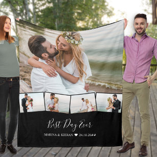 Wedding Photo Collage Zigzag Picture Strip Fleece