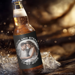 Wedding Photo Custom Name and Year Beer Bottle Label