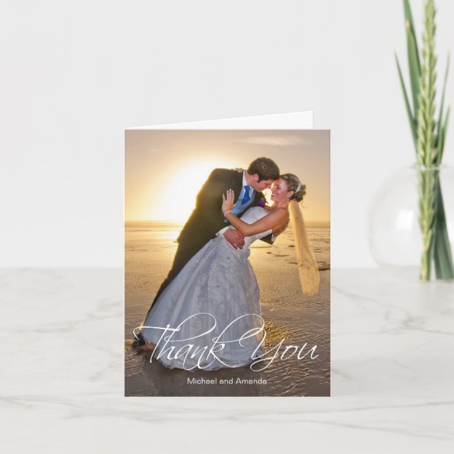 Wedding Photo Custom Thank You Card (Front)