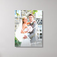WEDDING PHOTO cute hand drawn heart overlay