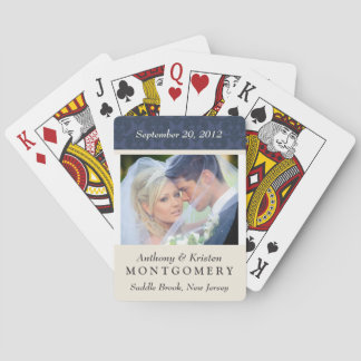 Wedding Photo Damask Personalised Playing Cards