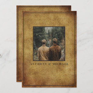Wedding Photo Elegant Brown Grunge Background   Invitation