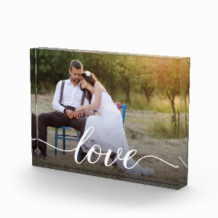 Wedding Photo Elegant Love script Block