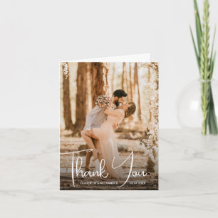 Wedding Photo Folded Thank You Note Card