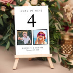 Wedding Photo Fun Table Number<br><div class="desc">Have some fun with your wedding reception table numbers with these cards with each table number corresponding to a photo of the bride and groom at the same age. For example, for Table 4, personalise the table number with "4" and add photos of the bride and groom when they were...</div>