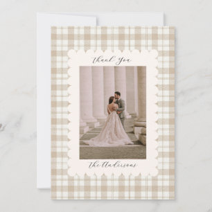 Wedding Photo Guest Appreciation Gingham Thank You Card
