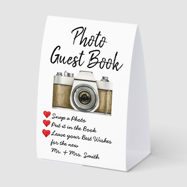 Wedding Photo Guest Book Reception Chic Guestbook (Front)