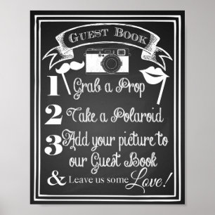 Wedding "Photo guest book" sign chalkboard vintage