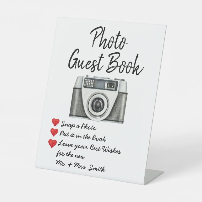 Wedding Photo Guest Book Sign Guestbook Pedestal (Front)