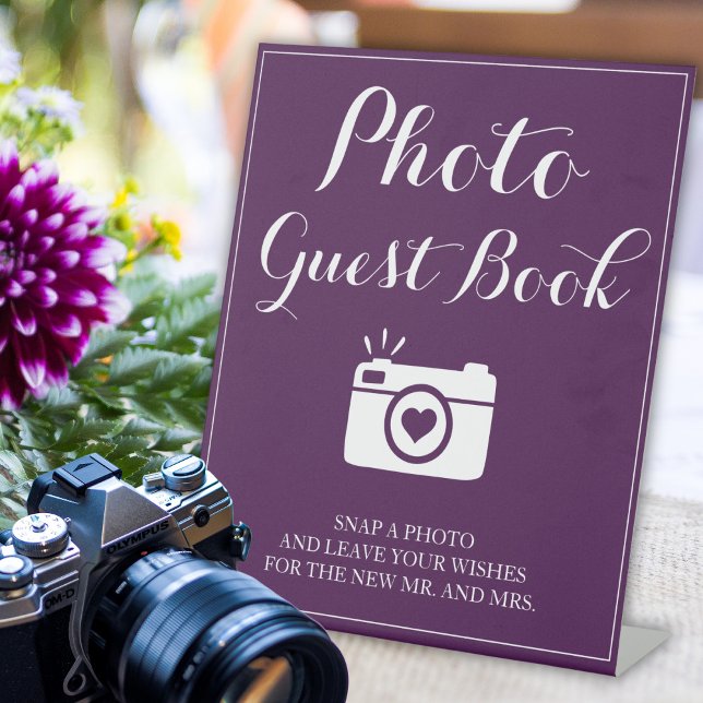 Wedding Photo Guest Book Table Pedestal Sign (Creator Uploaded)